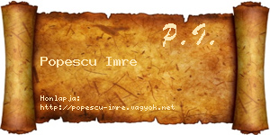 Popescu Imre névjegykártya