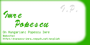 imre popescu business card